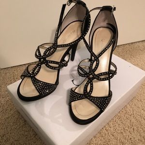 Capparos Black Jeweled Heels